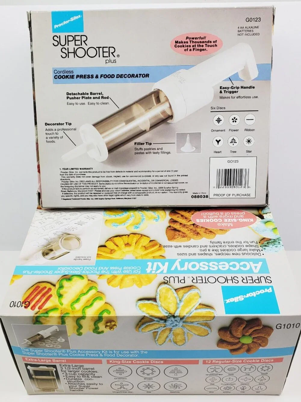 Super Shooter Plus + Accessory Kit Cookie Making Press Proctor Silex Unused NIB